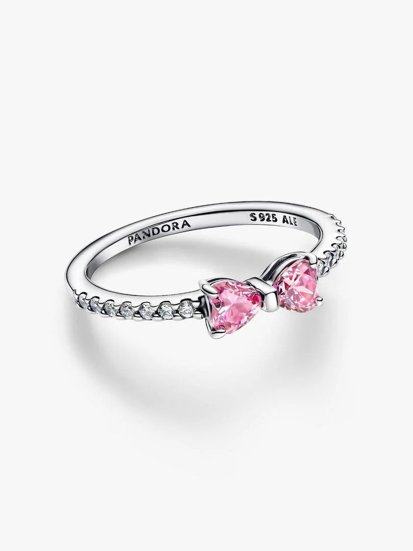 Anillo Lazo Rosa Brillante