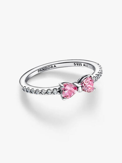 Anillo Lazo Rosa Brillante