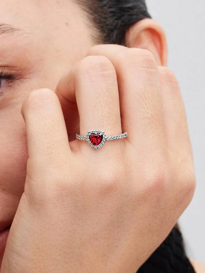 Anillo Corazón Rojo
