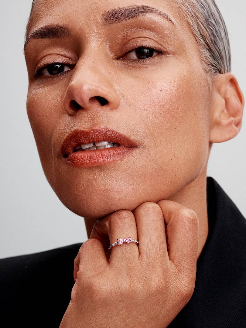 Anillo Lazo Rosa Brillante